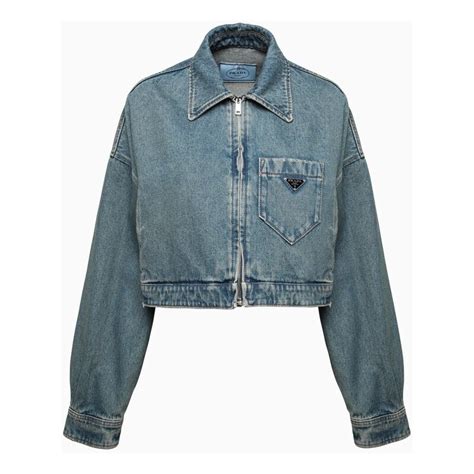 prada giubbotto seta cotone denim|Giacche Prada in Denim .